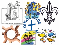 Collage verschiedener Logos von Gruppen und Kreisen