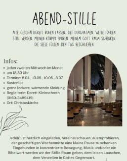 Plakat/Flyer Abend-Stille